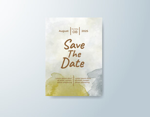 Romantic wedding invitation with airy watercolor blend.