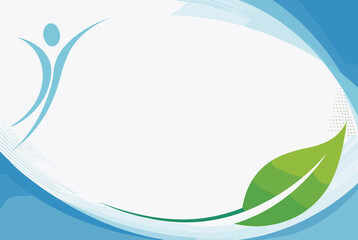 Healthy lifestyle background with leaf and figure  
