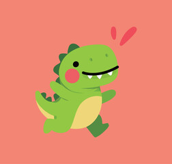 Cartoon Baby Dinosaur Running