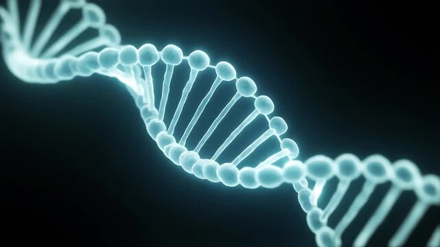 Glowing DNA Double Helix Structure Animation
