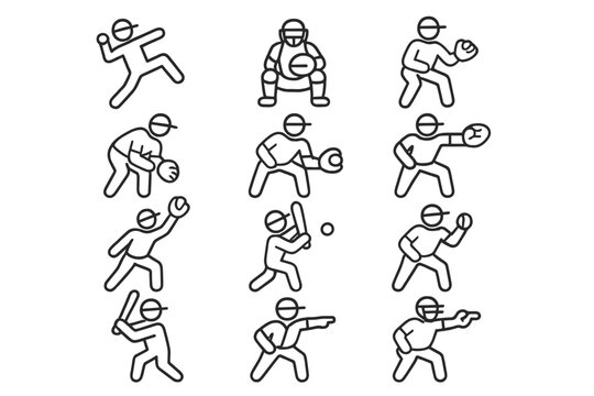 Icon right icons shortstop baseman coach vector baseball designated center first fielder