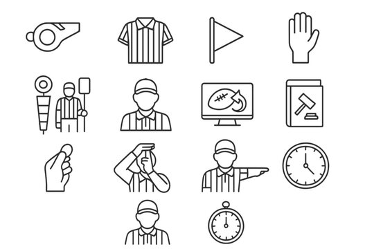 Crew icon game timeout vector instant grid ejection icons penalty signal referee