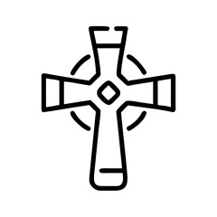 Obraz premium Simple outline cross symbol in minimalist style 