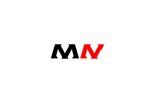 Stylized MN letter logo in modern abstract form, sleek monogram design for branding and visual identity