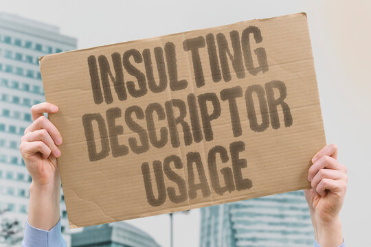"Insulting Descriptor Usage" Negative labels breach professional standards. INSULTING. DESCRIPTOR. USAGE. NEGATIVE. PROFESSIONAL.