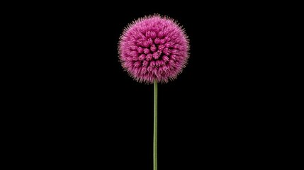 Allium flower head isolated on transparent background for creative designs