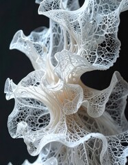 White, flowing, delicate abstract form