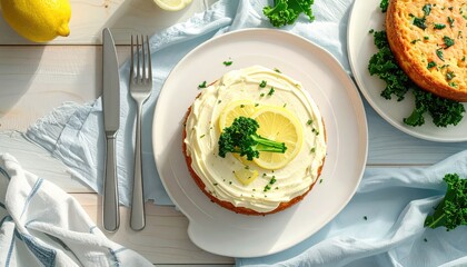 Bright frittata with lemon & herbs