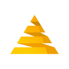 Yellow pyramid abstract icon vector design