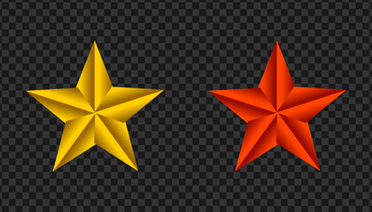 Obraz premium Star rating realistic colorful star set vector