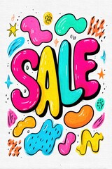 A vibrant and energetic 'sale' design, perfect for eye-catching promotions and advertisements.