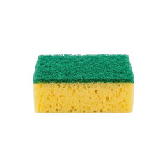 Yellow and green sponge for cleaning dishes and surfaces  
