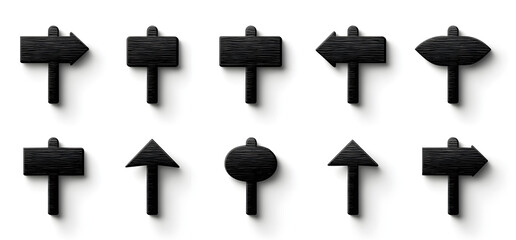 Road navigation arrows. Driving direction mark, location point crossroad circle turning route black pictograms. Vector isolated collection of arrow direction illustration