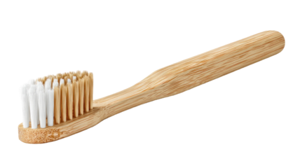 bamboo toothbrush isolated on white background