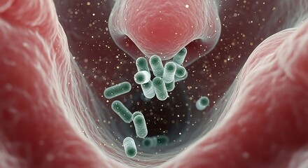 Microscopic view shows bacteria inside human nasal passages.
