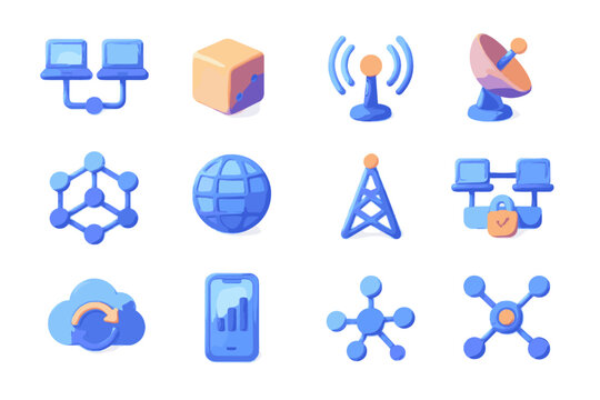 Radio sync globe vector tower icon connection iot antenna d lines network