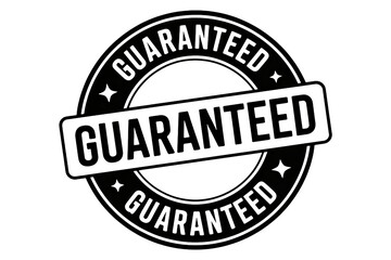 Obraz premium Guaranteed stamp icon for business assurance, promising quality and reliability with confident seal effect, symbolizes trust and commitment in products