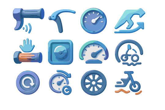 Motion balance scooter speedometer traction icon control modern vector selector cruise acceleration