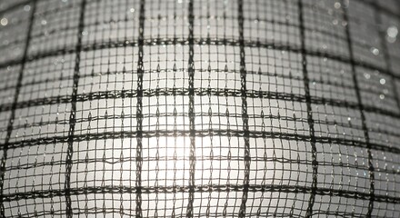 Translucent checkered fabric texture with bright light shining through.