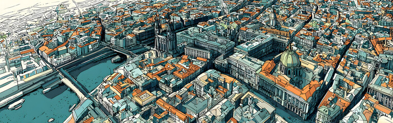 A generic city map banner