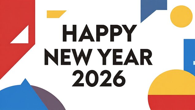 Modern Art Banner Template for Happy New Year Celebration 2026 - Powered by Adobe