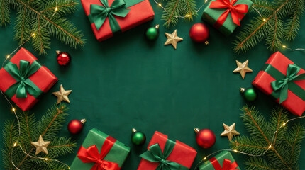 Festive satin glow lighting creates dreamy moment of affectionate sparkle star colours glossy flames magic shine around wrapped gifts Christmas and New Year 2026 Background Concept