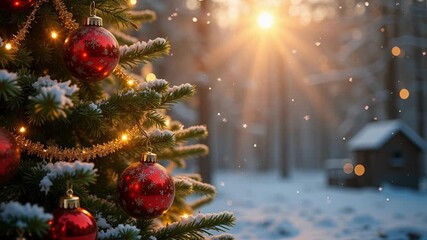 Animated Christmas greeting card with copy space for festive messages, spread holiday cheer with this 4k video footage, perfect for digital greetings