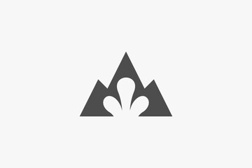 Fototapeta premium coral and mountain minimalist logo