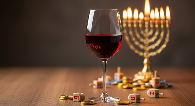 Celebrating Hanukkah with wine, dreidels, and menorah candles, Hanukkah presents joyous observance. Hanukkah, accompanied by meaningful symbols, illuminates homes and hearts.