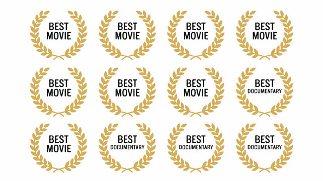 A Collection of Award Laurels Representing Best Movie and Best Documentary Titles