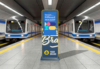 Train Station Billboard Mockup