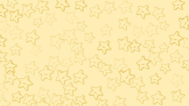 Flickering  stars on yellow background, seamless and looping pattern animation. Suitable for celestial magical themed, sky concepts, wallpaper, screensaver, social media and other digital use