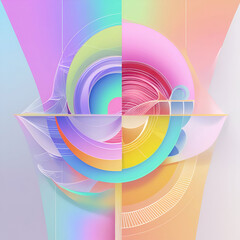 Gradient color palette with vector elements