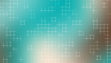 Turquoise Beige Brown Glowing Grid Background with Soft Light Lines