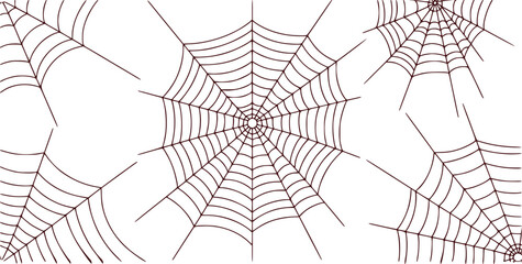 A Collection of Stylized Spider Webs on a White Background