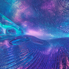 Abstract Futuristic Wave Background with Neon Glow