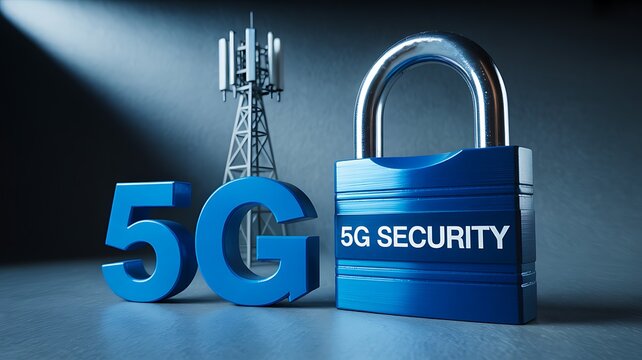 5g network security protection with communication tower and digital padlock
 - Powered by Adobe