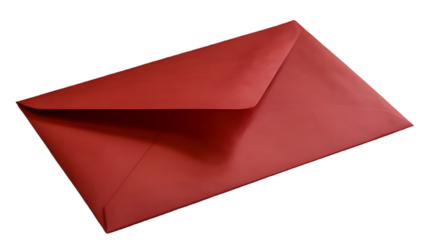 A single vibrant red envelope is displayed against a stark black background with dramatic lighting