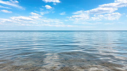 Calm sea horizon sky cloud reflection tranquil waterfront