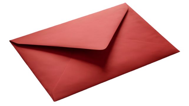 A single red envelope is isolated on a dark black background for a dramatic effect - Powered by Adobe
