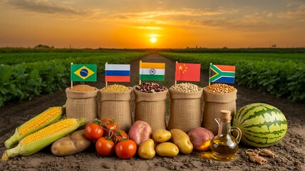 Global agriculture food export and international trade concept
