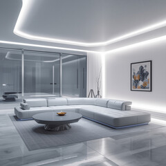 Luxury Contemporary Living Room with Wooden Floor