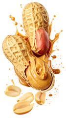 Bursting peanuts with creamy, splashing peanut butter