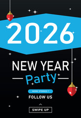 Happy New year 2026 party instagram post 