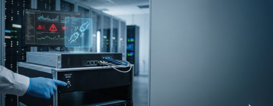 Air gap technology prevents data leakage and enhances ai security in server room protecting sensitive information from cyber threats