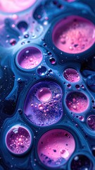 Abstract pink and blue cell clusters