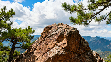 Cliff Pine Tree Natural Landscape Photography