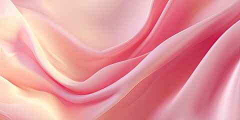 Obraz premium Abstract rendering of flowing, translucent fabric in shades of pink, peach, and gold