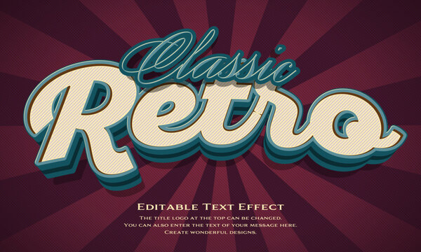 [Editable Text Effect Logo] &rdquo;classic Retro Logo&rdquo; The title logo style is a three-dimensional, thick logo style with a retro typeface on a radial background.