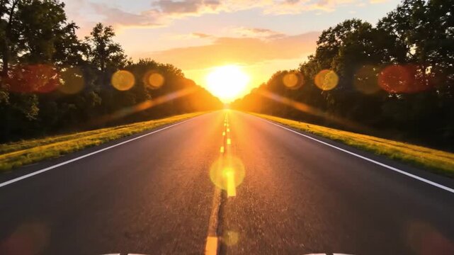 &ldquo;Cinematic 2026 New Year Road Intro &ndash; Ultra Realistic 4K Animation with Sunrise, White Asphalt Numbers, Golden Sunlight, Drone-Style Forward Motion & Motivational Journey Vibe&rdquo;